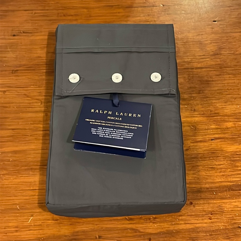 Ralph Lauren RL Organic Cotton 464 Thread Count Percale 2 Standard Pillowcases